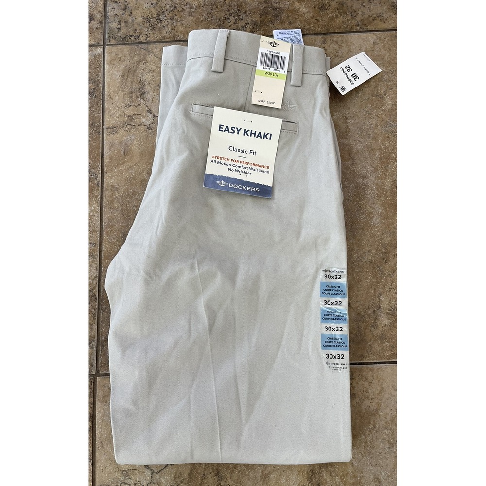 Dockers EASY KHAKI Classic-Fit Flat-Front Pants Size  30X32